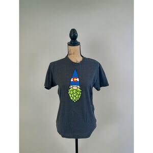 Colorado Hops Brewery Merch Gnome T-Shirt Pre-Owned Gray Beer Tee Small Unisex